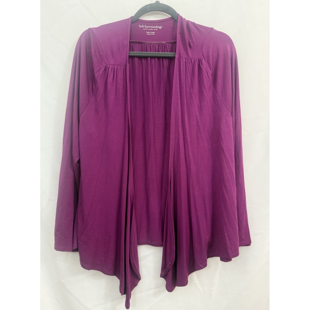 Soft Surroundings Purple Open Front Cardigan Lightweight Womens Size‎ Petite XL